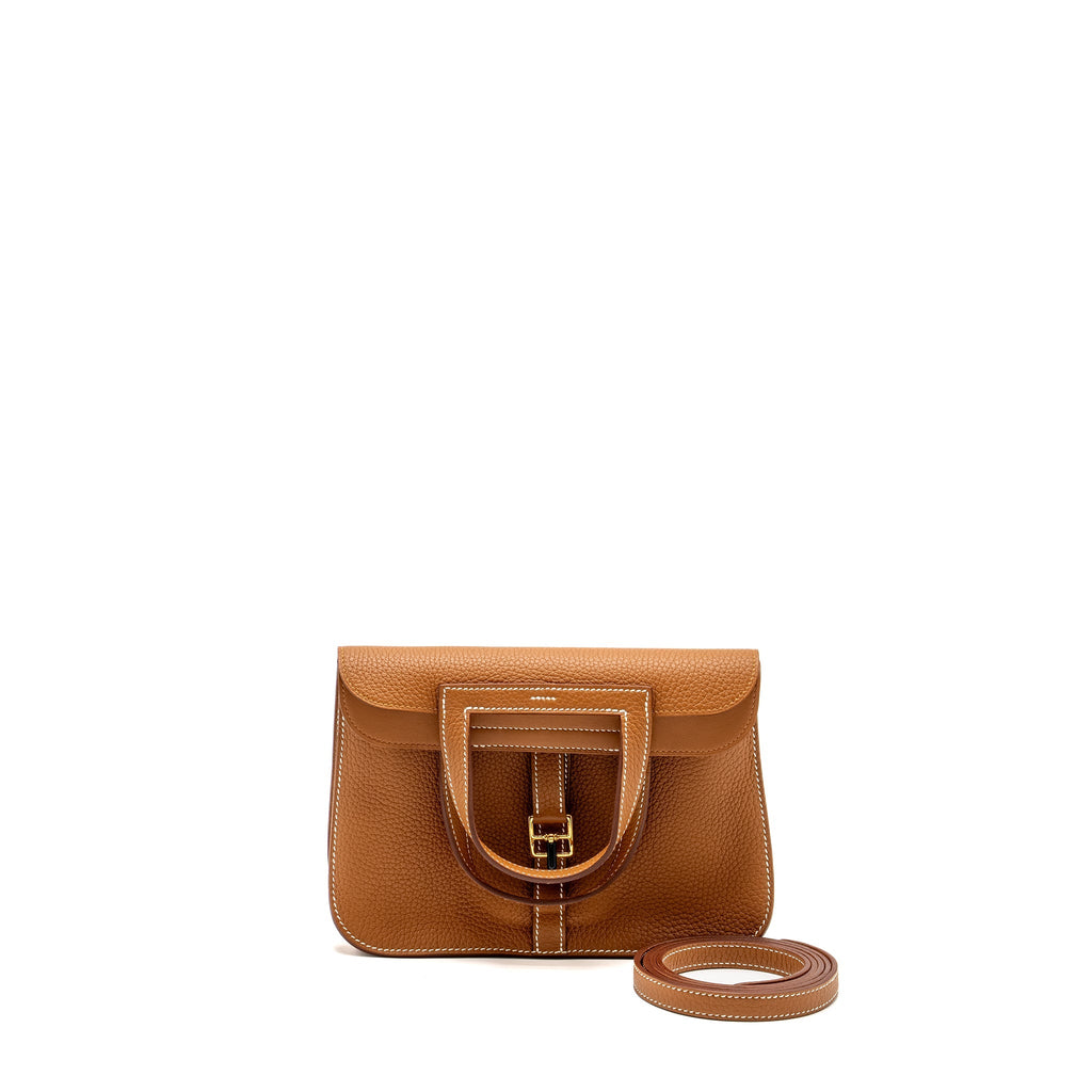 Hermes Halzan 25 Clemence Gold GHW