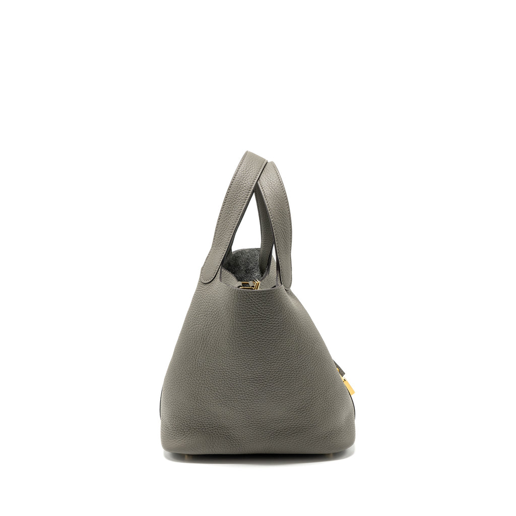 Hermes Picotin 22 Lock Bag Clemence Gris Meyer GHW