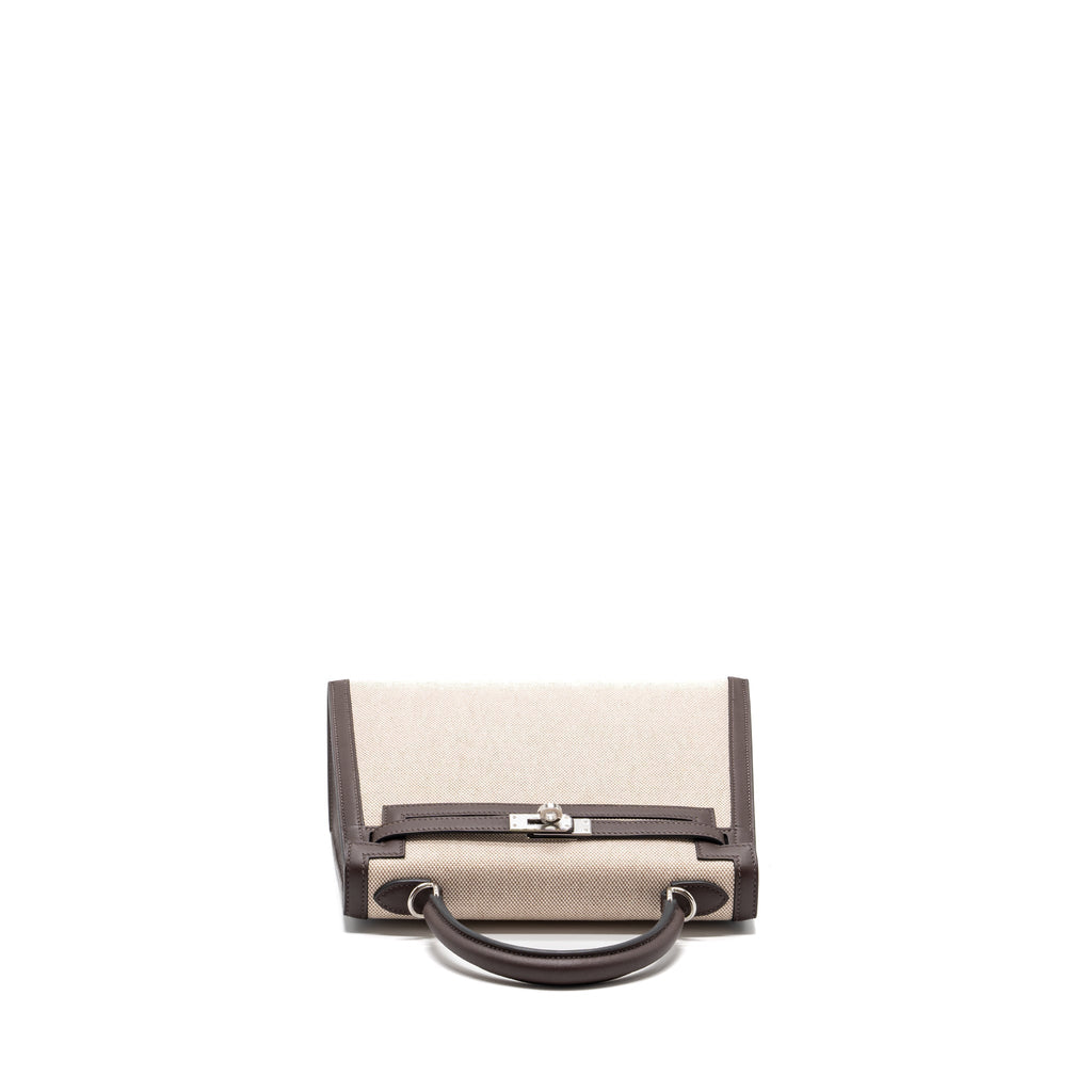 Hermes Kelly 25 Canvas/Swift Moka SHW