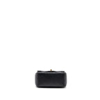 CHANEL MINI SQUARE FLAP BAG LAMBSKIN BLACK GHW