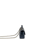 CHANEL TOP HANDLE MINI RECTANGULAR FLAP BAG LAMBSKIN NAVY LGHW (MICROCHIP)