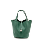 HERMES PICOTIN 22 LOCK BAG CLEMENCE VERT MOYEN SHW