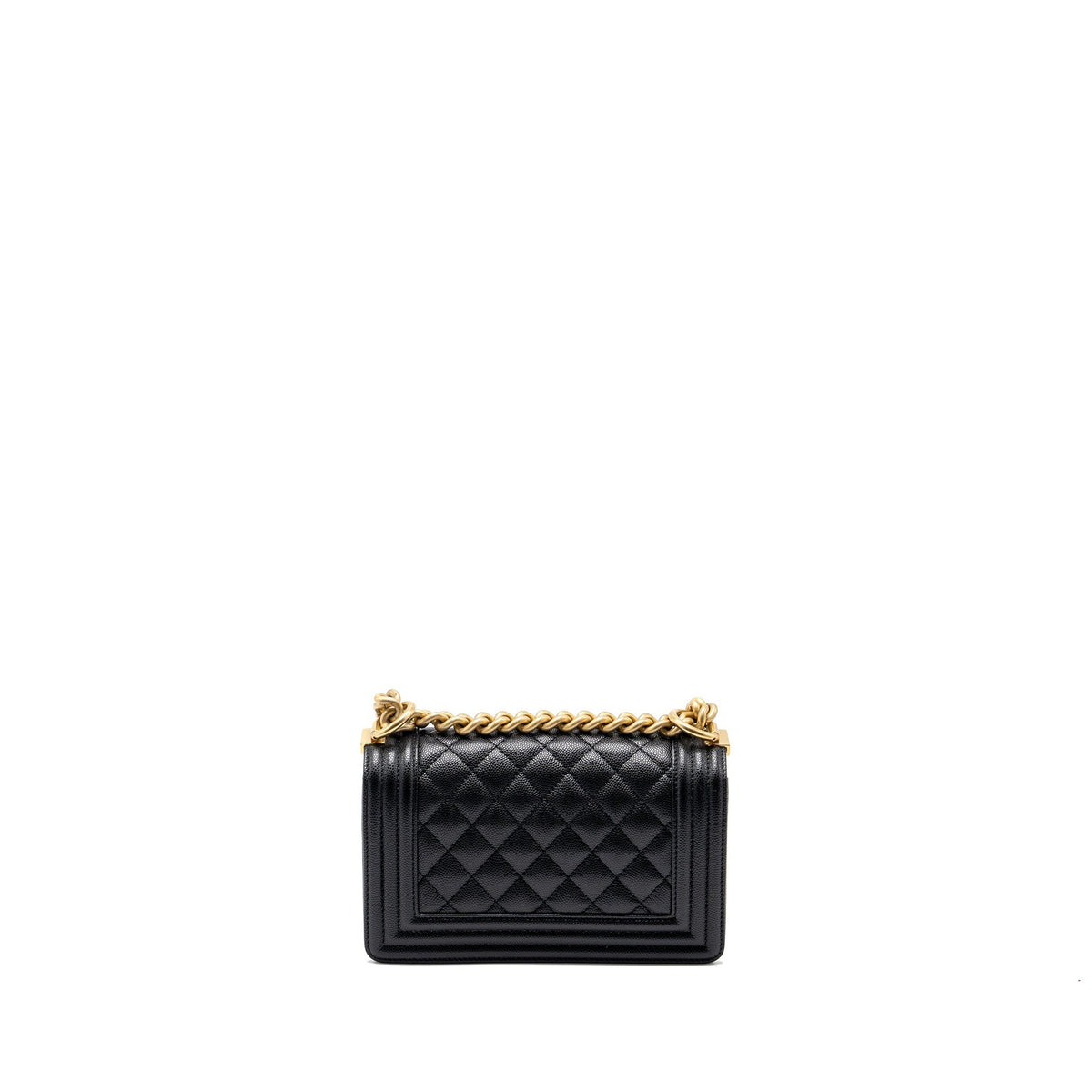 CHANEL SMALL BOY BAG CAVIAR BLACK GHW(MICROCHIP)