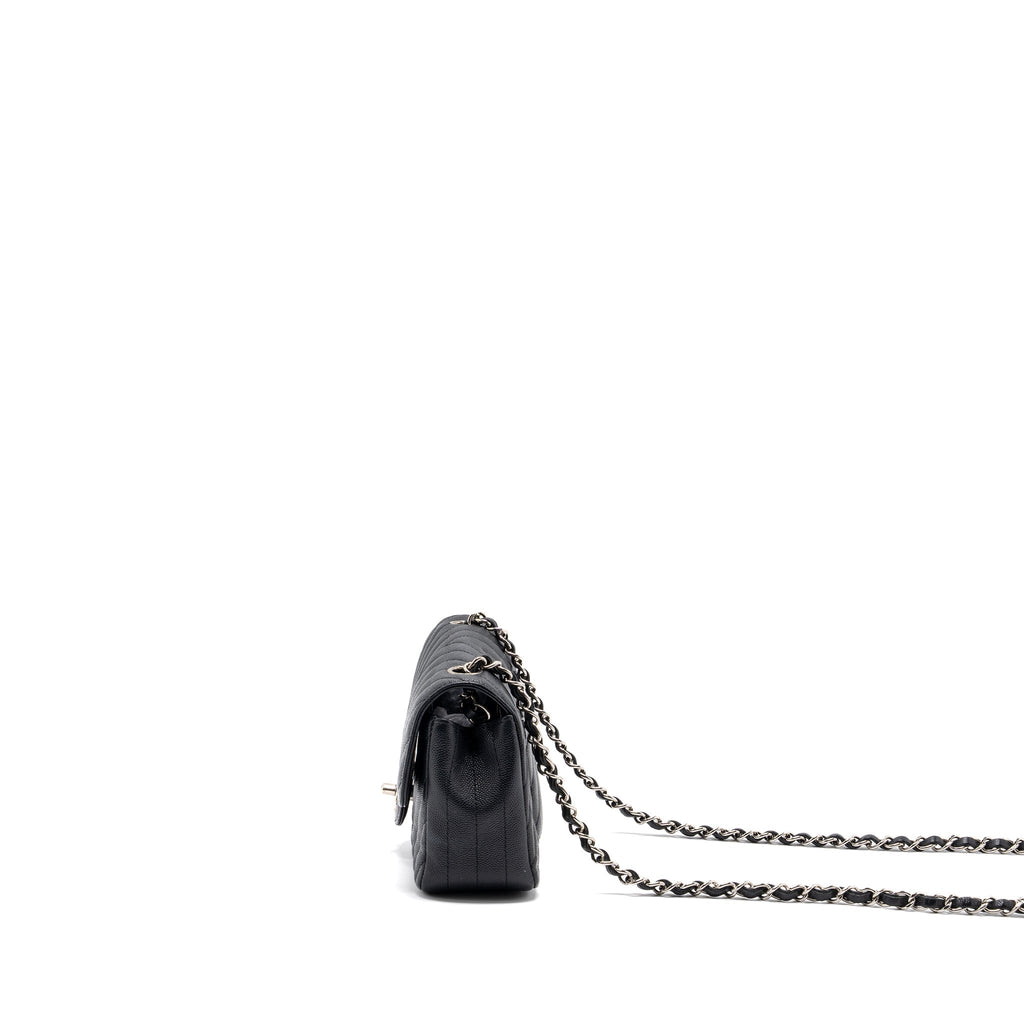 CHANEL MINI RECTANGULAR FLAP BAG CHEVRON CAVIAR BLACK SHW