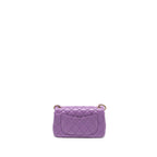 CHANEL 22S PEARL CRUSH MINI RECTANGULAR FLAP BAG LAMBSKIN PURPLE GHW (MICROCHIP)