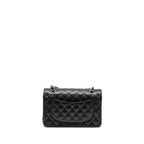CHANEL SMALL CLASSIC DOUBLE FLAP BAG CAVIAR BLACK SHW (MICROCHIP)