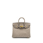 HERMES BIRKIN 25 OSTRICH GRIS TOURTERELLE GHW