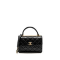 CHANEL TOP HANDLE TRENDY CC FLAP BAG LAMBSKIN BLACK LGHW