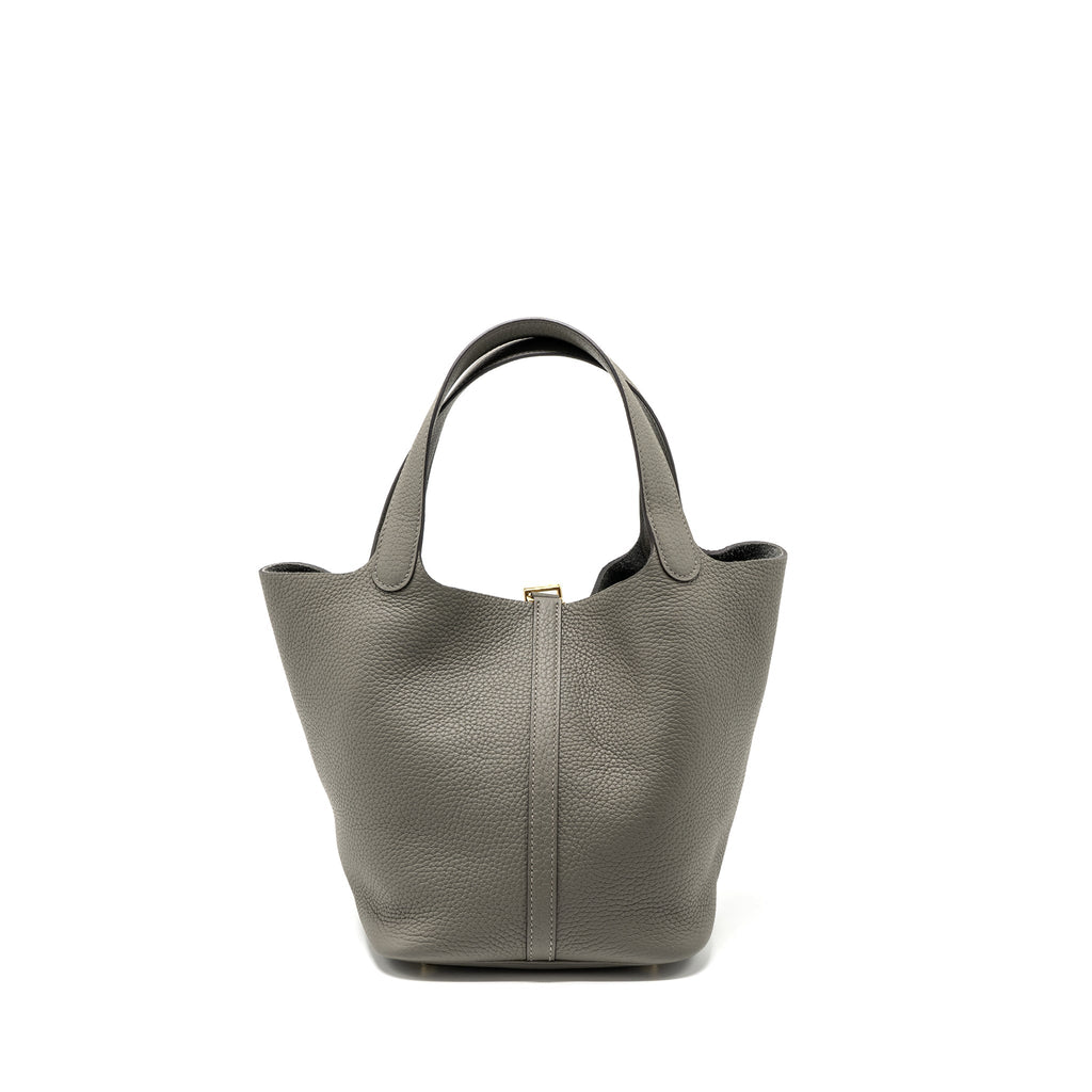Hermes Picotin 22 Lock Bag Clemence Gris Meyer GHW