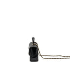 CHANEL TOP HANDLE MINI RECTANGULAR FLAP BAG LAMBSKIN BLACK LGHW (MICROCHIP)