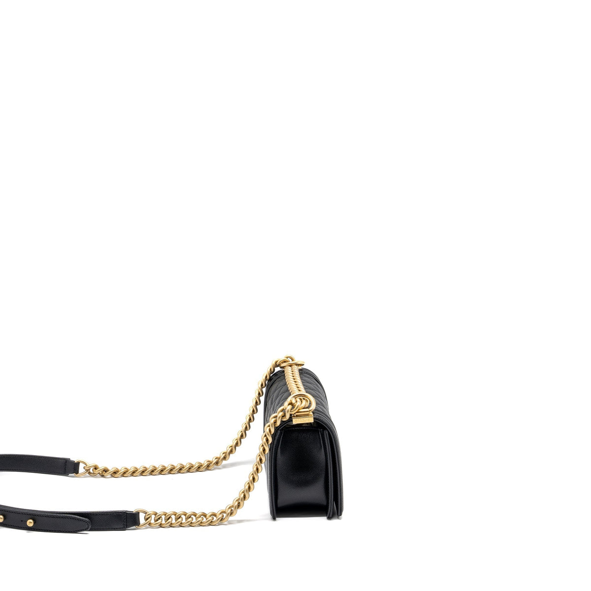 CHANEL SMALL BOY BAG CAVIAR BLACK GHW(MICROCHIP)