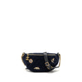 CHANEL PARIS HAMBURG CHARMS BELT BAG WOOL/LAMBSKIN NAVY/BLACK GHW