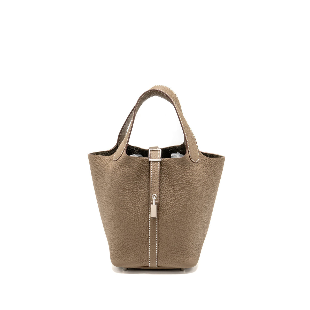 Hermes Picotin 18 Lock Bag Clemence Etoupe SHW