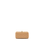 CHANEL 23K PEARL CRUSH MINI SQUARE FLAP BAG LAMBSKIN BEIGE GHW (MICROCHIP)