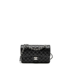 CHANEL SMALL CLASSIC DOUBLE FLAP BAG CAVIAR BLACK SHW (MICROCHIP)