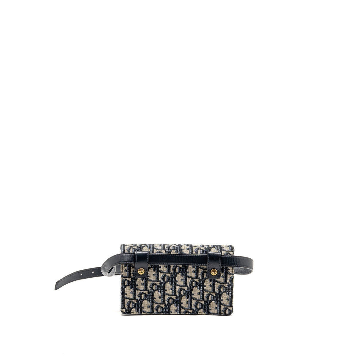 DIOR SADDLE BELT BAG BLUE OBLIQUE JACQUARD CANVAS GHW