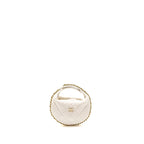 CHANEL 23C ROUND CLUTCH LAMBSKIN WHITE LGHW (MICROCHIP)