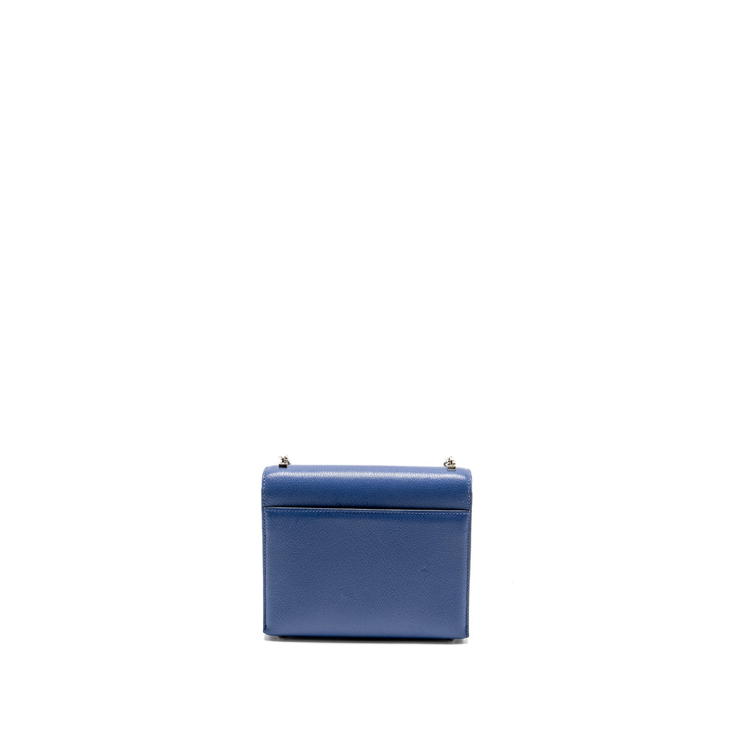 Hermes Mini Verrou Chèvre Mysore Blue Brighton SHW