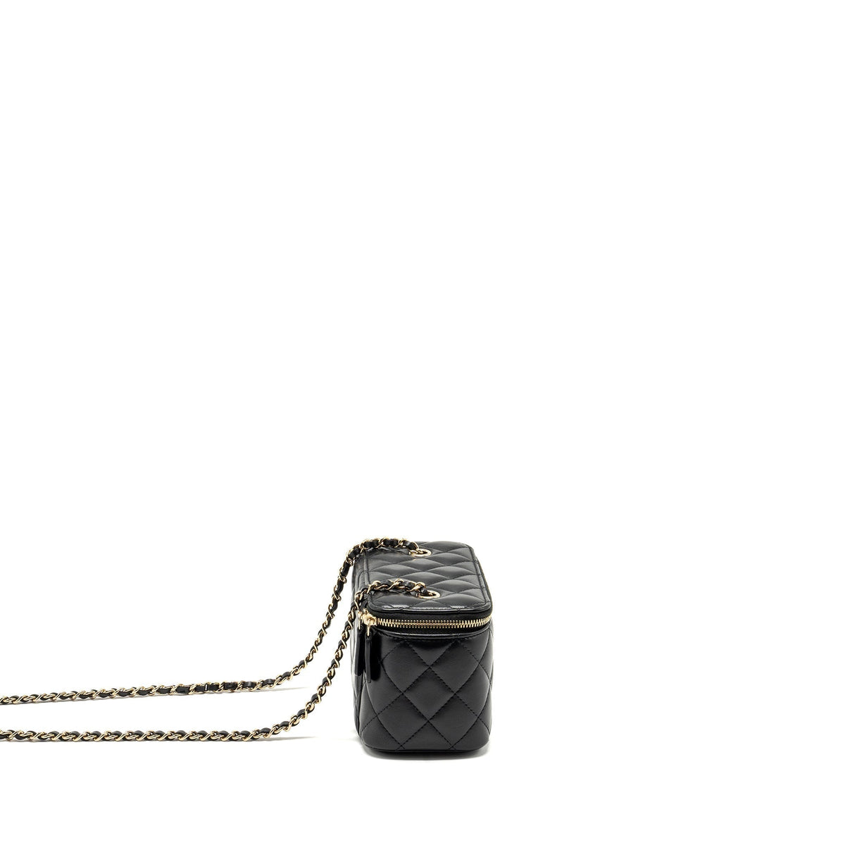 CHANEL LONG VANITY CASE LAMBSKIN BLACK LGHW