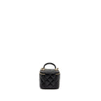 CHANEL TOP HANDLE MINI VANITY WITH CHAIN LAMBSKIN BLACK LGHW (MICROCHIP)