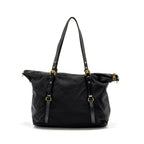 PRADA ZIP NYLON BAG BLACK GHW