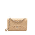 CHANEL JUMBO CLASSIC DOUBLE FLAP BAG CAVIAR BEIGE SHW