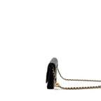 CHANEL PEARL CRUSH WALLET ON CHAIN LAMBSKIN BLACK GHW (MICROCHIP)