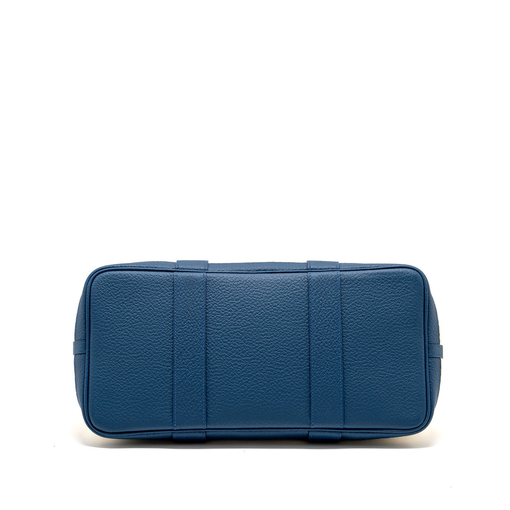 Hermes Garden Party 36 Canvas / Vache Country Craie / Bleu Outremer SHW