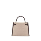 Hermes Kelly 25 Canvas/Swift Moka SHW