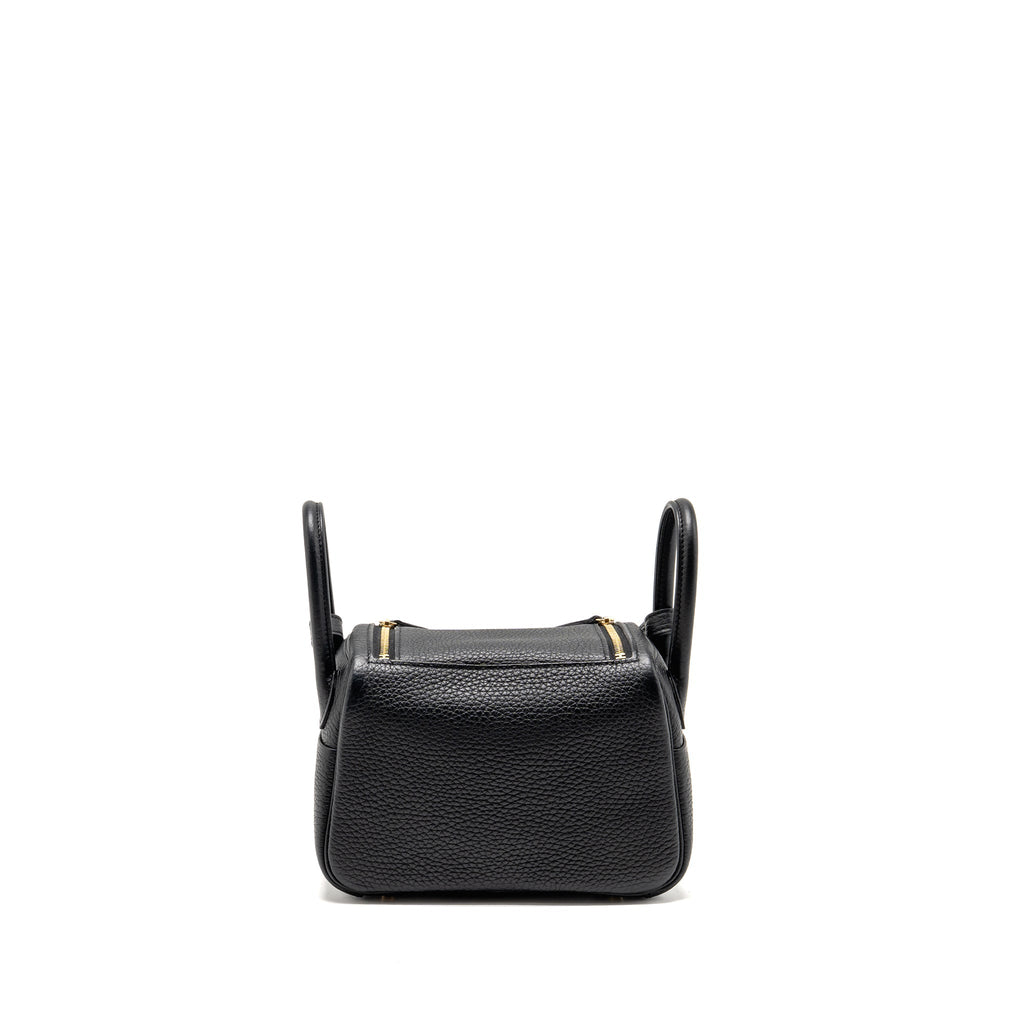 Hermes Mini Lindy Clemence Black GHW