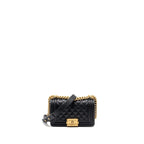 CHANEL SMALL BOY BAG CAVIAR BLACK GHW(MICROCHIP)