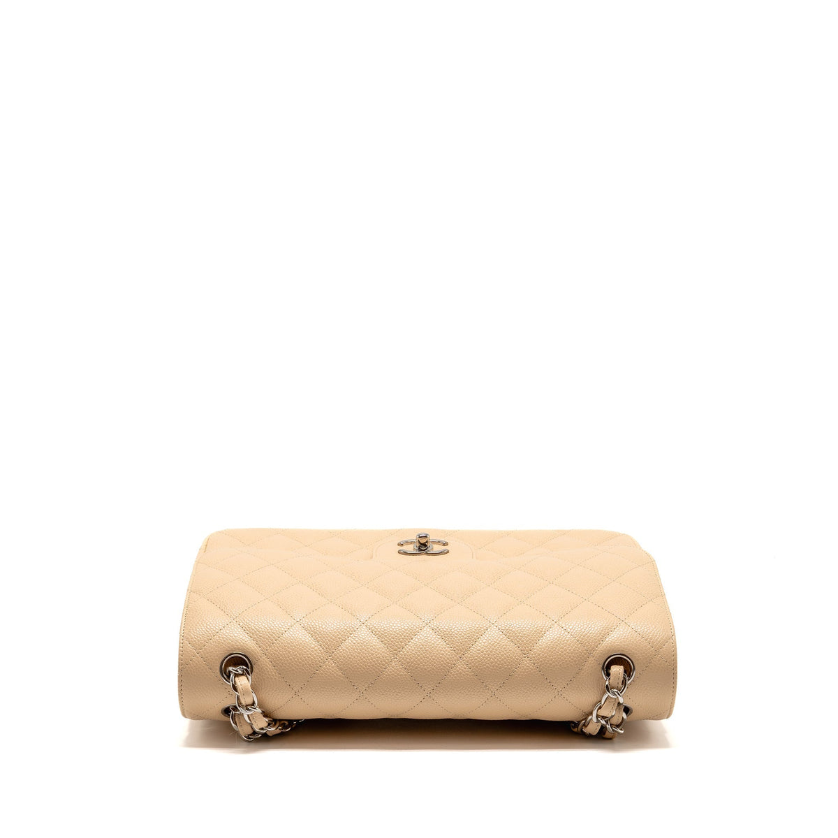 CHANEL JUMBO CLASSIC DOUBLE FLAP BAG CAVIAR BEIGE SHW
