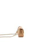 CHANEL 23K PEARL CRUSH MINI SQUARE FLAP BAG LAMBSKIN BEIGE GHW (MICROCHIP)