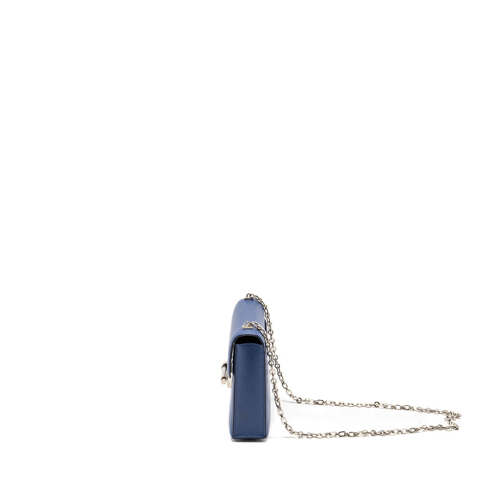 Hermes Mini Verrou Chèvre Mysore Blue Brighton SHW