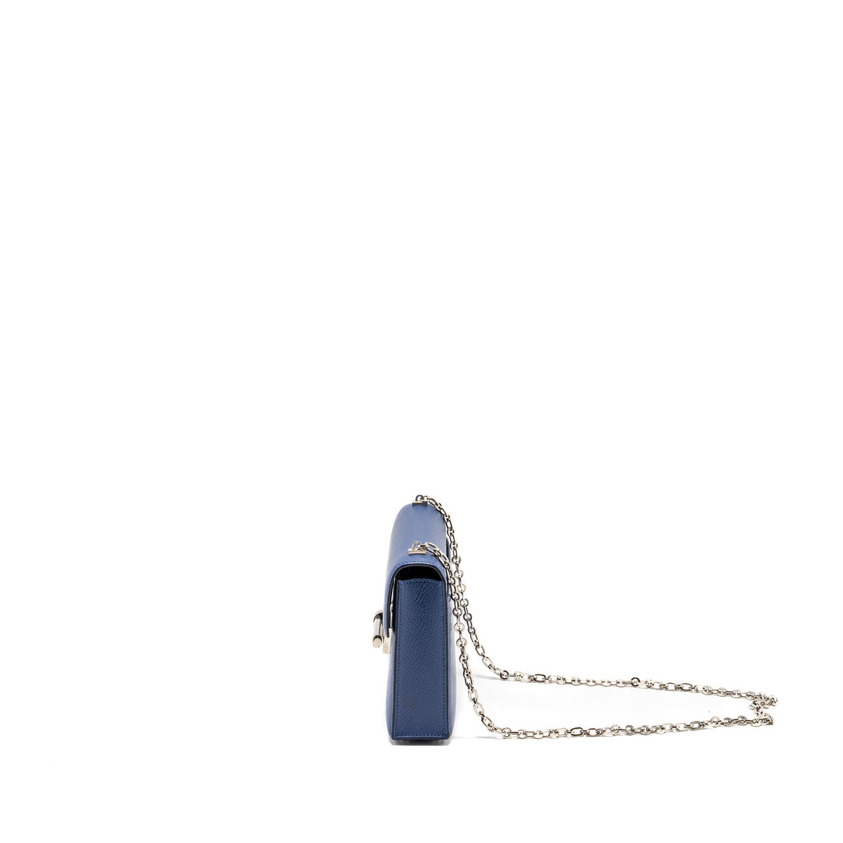 Hermes Mini Verrou Chèvre Mysore Blue Brighton SHW