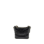 CHANEL SMALL GABRIELLE HOBO BAG AGED CALFSKIN BLACK MULTICOLOUR HARDWARE (MICROCHIP)