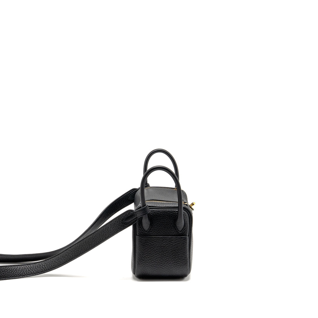 Hermes Mini Lindy Clemence Black GHW
