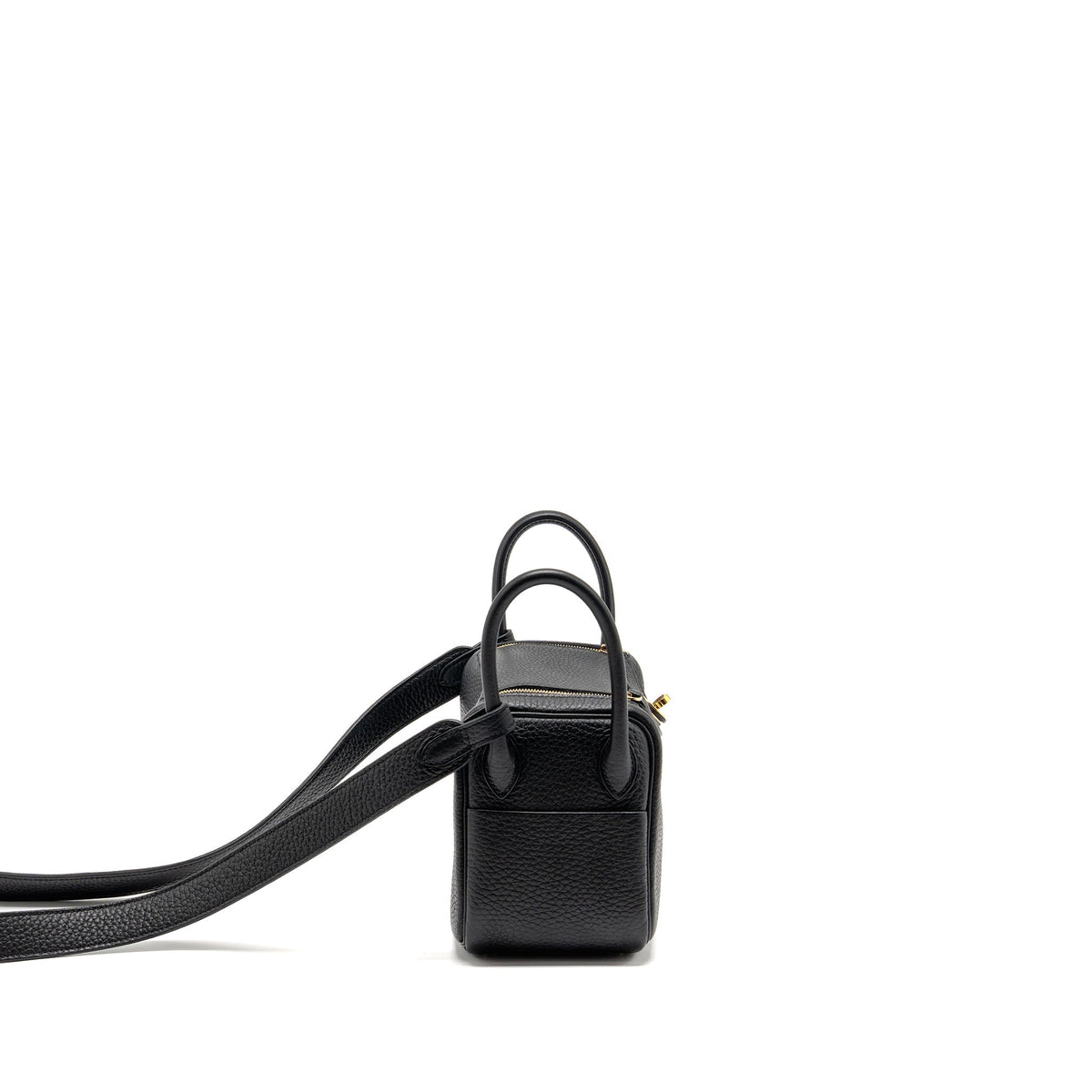 Hermes Mini Lindy Clemence Black GHW