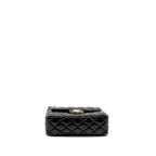 CHANEL HOBO BAG SHINY CALFSKIN BLACK BRUSHED GHW
