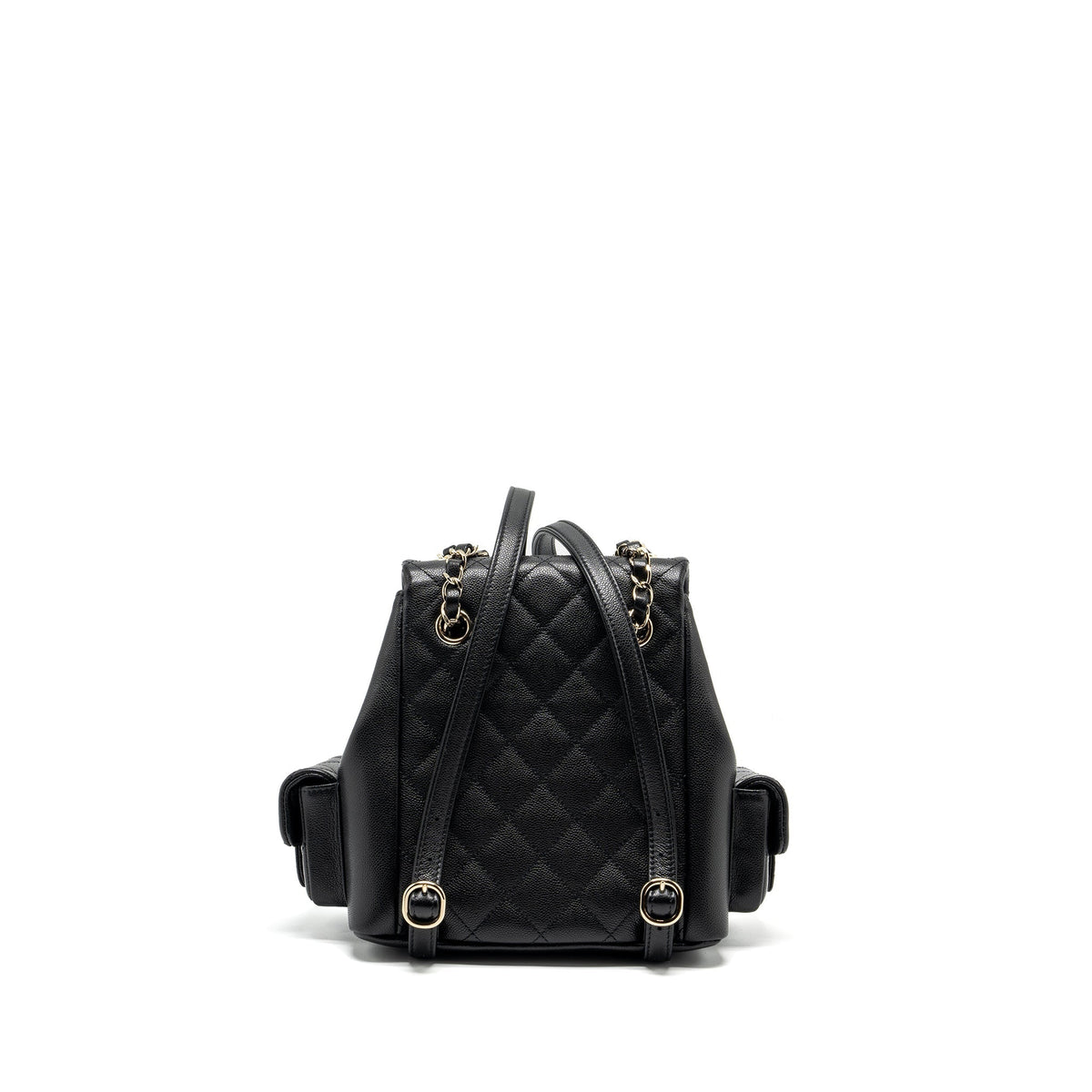 CHANEL TRIPLE POCKET BACKPACK CAVIAR BLACK LGHW (MICROCHIP)