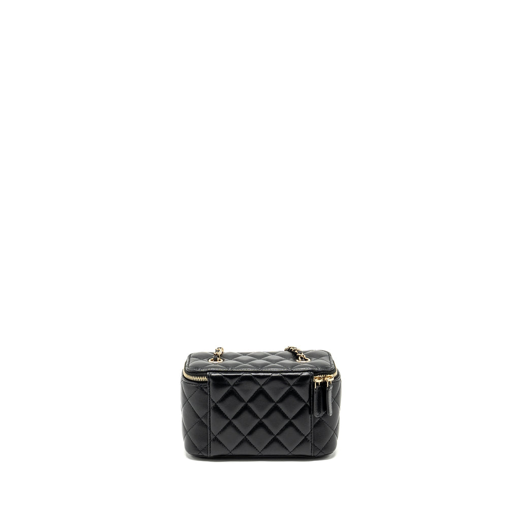 CHANEL LONG VANITY CASE LAMBSKIN BLACK LGHW