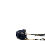 CHANEL PARIS HAMBURG CHARMS BELT BAG WOOL/LAMBSKIN NAVY/BLACK GHW