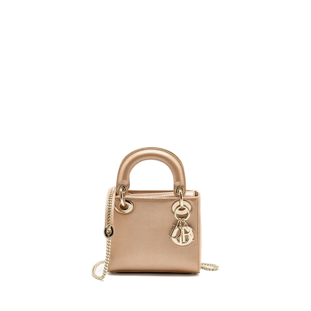 Dior mini lady dior lizard embossed calfskin dark beige LGHW