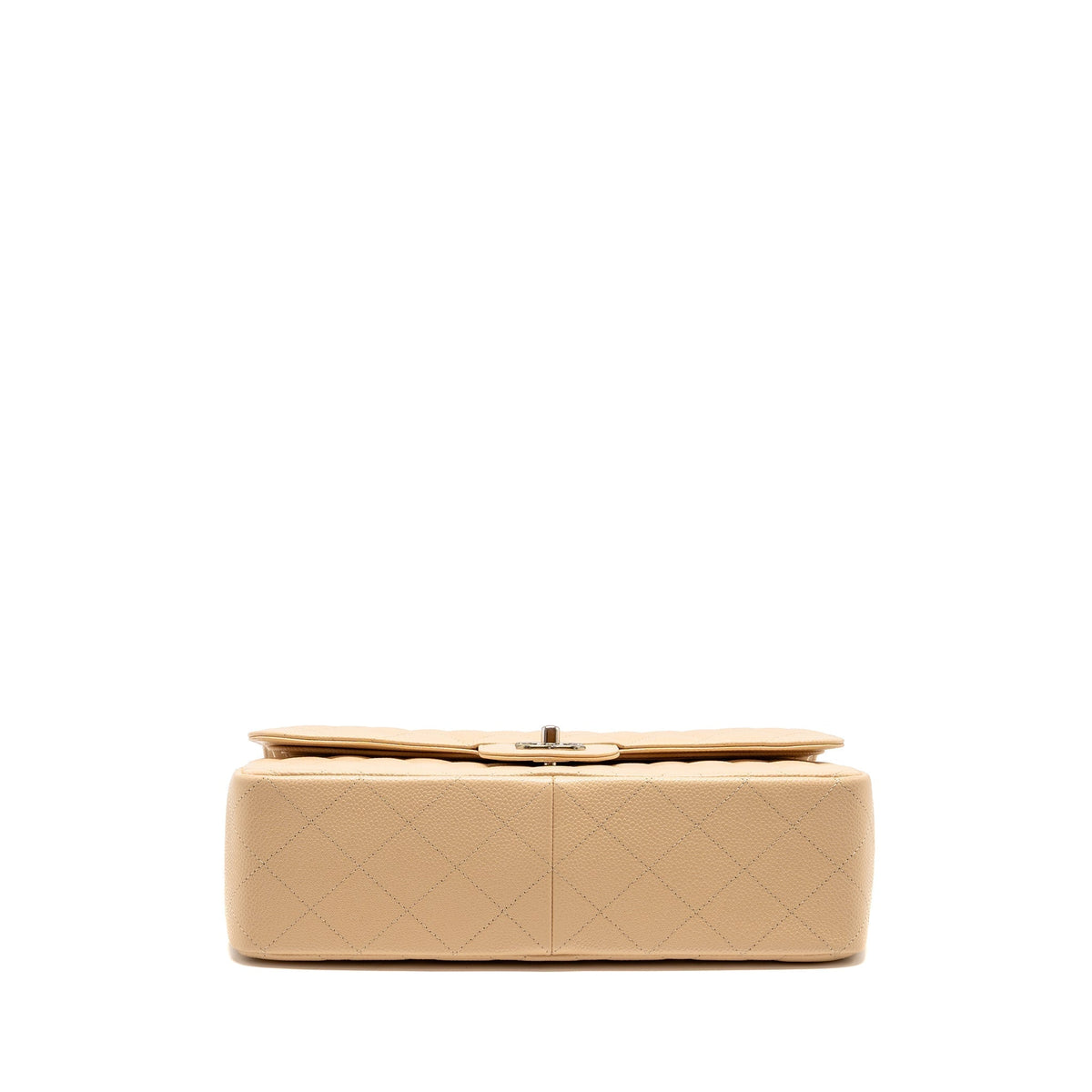 CHANEL JUMBO CLASSIC DOUBLE FLAP BAG CAVIAR BEIGE SHW