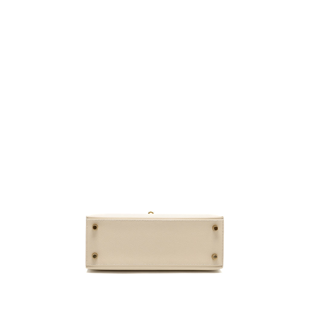 Hermes Kelly 25 Epsom Craie GHW