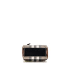 Burberry Mini Check Bowling Bag leather/canvas dark birch brown GHW