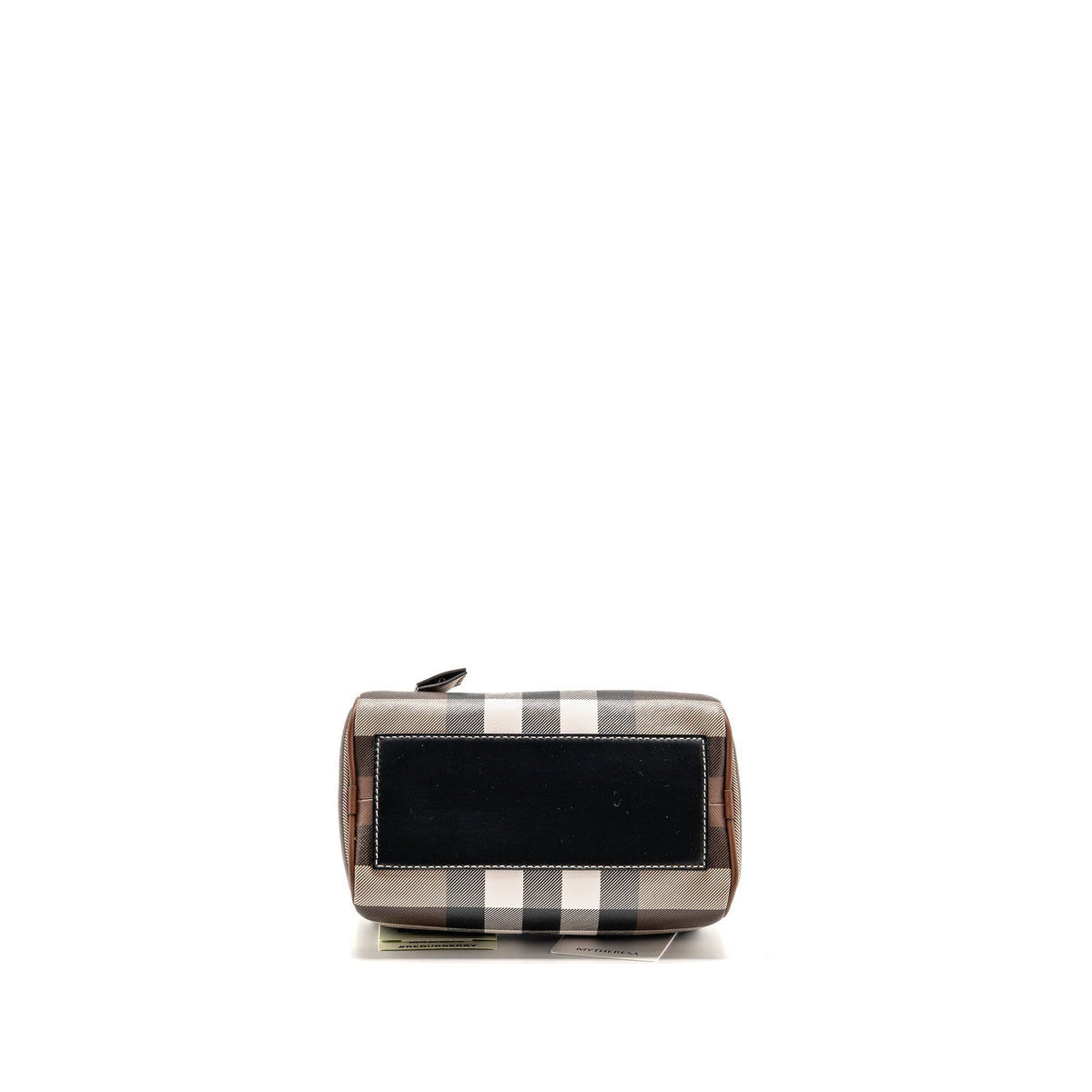 Burberry Mini Check Bowling Bag leather/canvas dark birch brown GHW