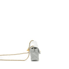 CHANEL PEARL CRUSH MINI RECTANGULAR LAMBSKIN LIGHT GREY BRUSHED GHW (MICROCHIP)