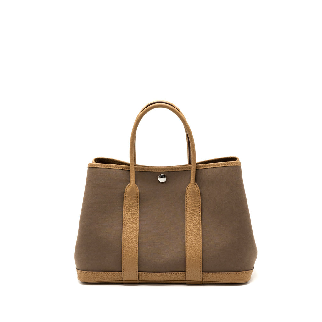 HERMES GARDEN PARTY 30 TOILE OFFICER/NEGONDA ETOUPE-DUNE/BISCUIT SHW