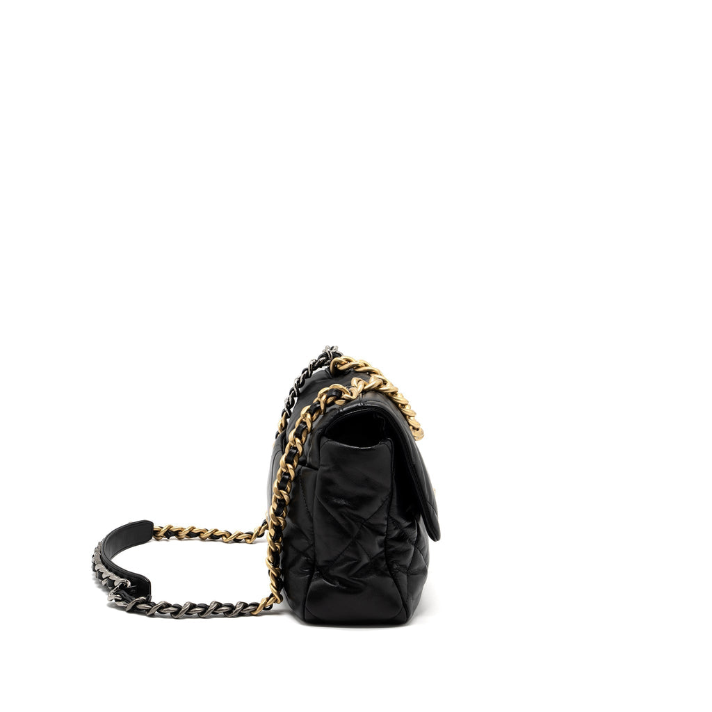 CHANEL MEDIUM 19 BAG GOATSKIN BLACK MULTICOLOUR HARDWARE